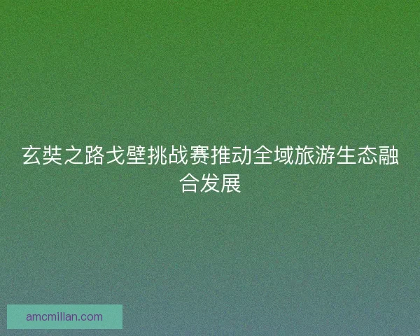 玄奘之路戈壁挑战赛推动全域旅游生态融合发展