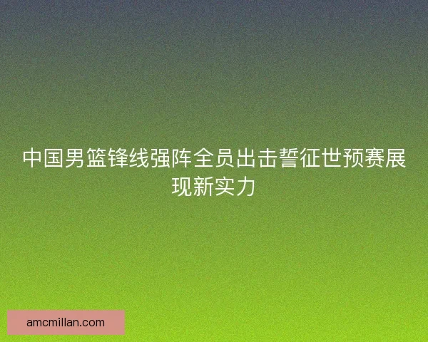中国男篮锋线强阵全员出击誓征世预赛展现新实力